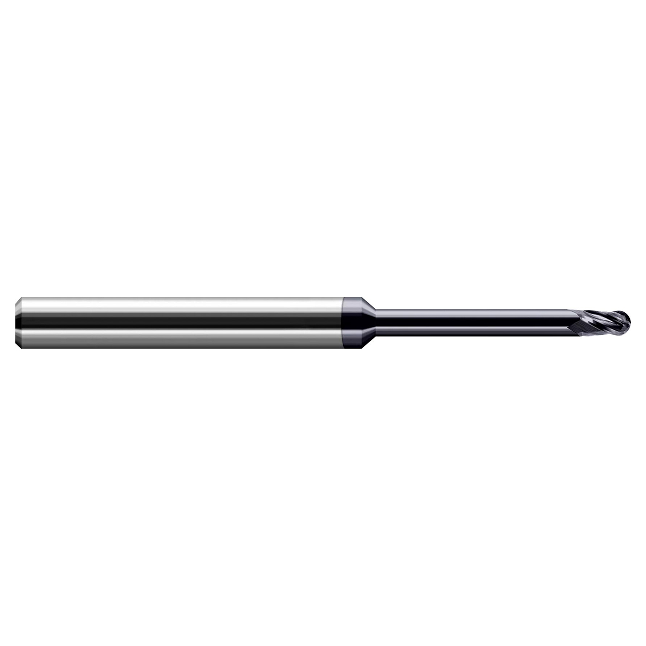 Harvey Tool 63709-C6 | 0.1406" (9/64) Diameter x 0.1875" (3/16) Shank x 0.2200" LOC x 3.0000" (3) OAL 4 Flutes AlTiN Nano Coated Carbide High Temp Alloys Ball End Mill