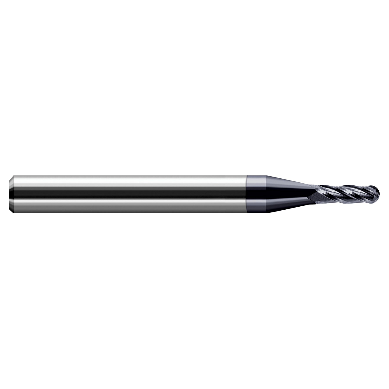 Harvey Tool 741373 | 10.000 mm Diameter x 10.000 mm Shank x 15.000 mm LOC x 75.000 mm OAL x 2 Flutes Uncoated Carbide Miniature Tapered Ball End Mill