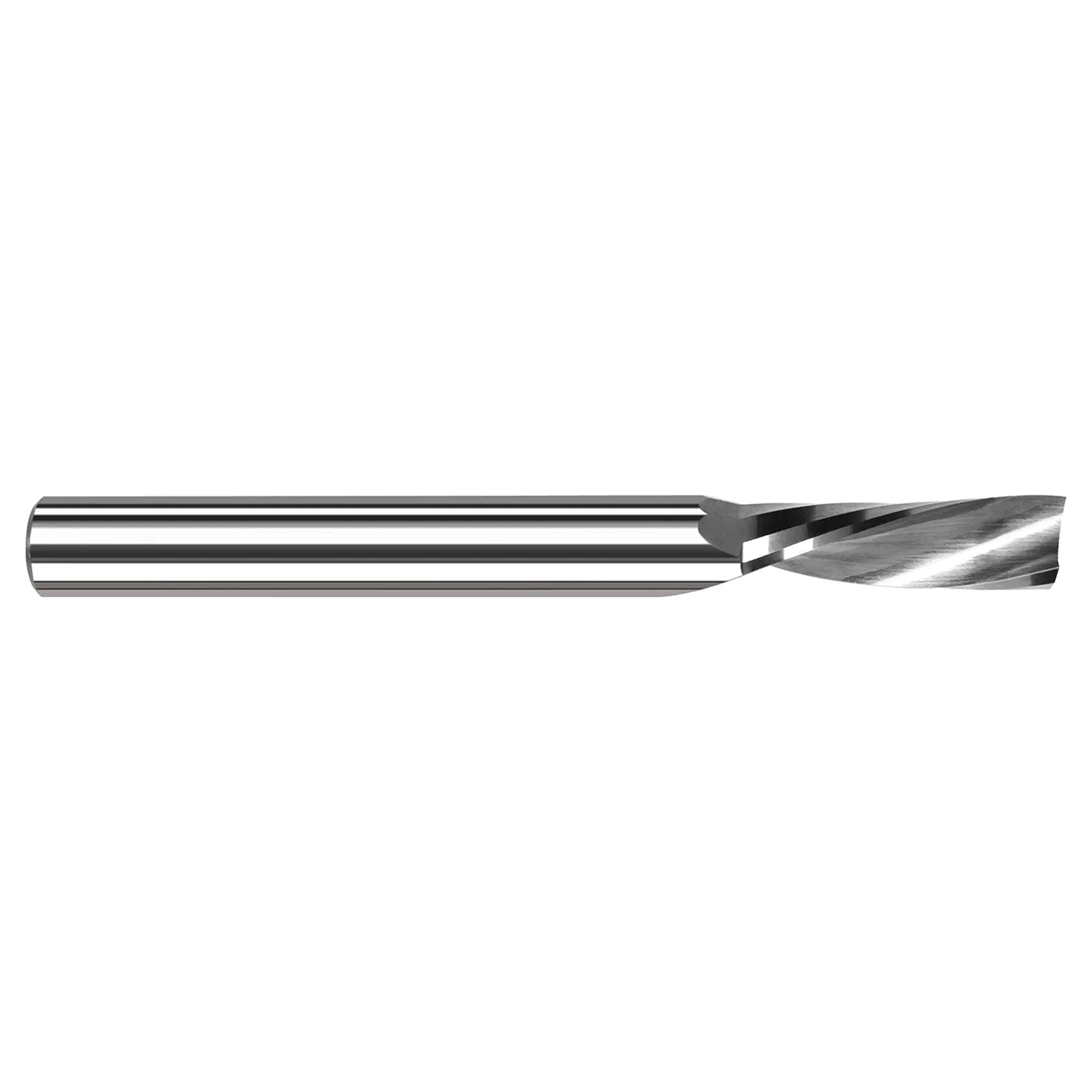Harvey Tool 855912 | 0.1875" (3/16) Diameter x 0.2500" (1/4) Shank x 0.7500" (3/4) LOC x 2.0000" (2) OAL 1 Flute Uncoated Carbide Plastics Single Flute Square End Mill