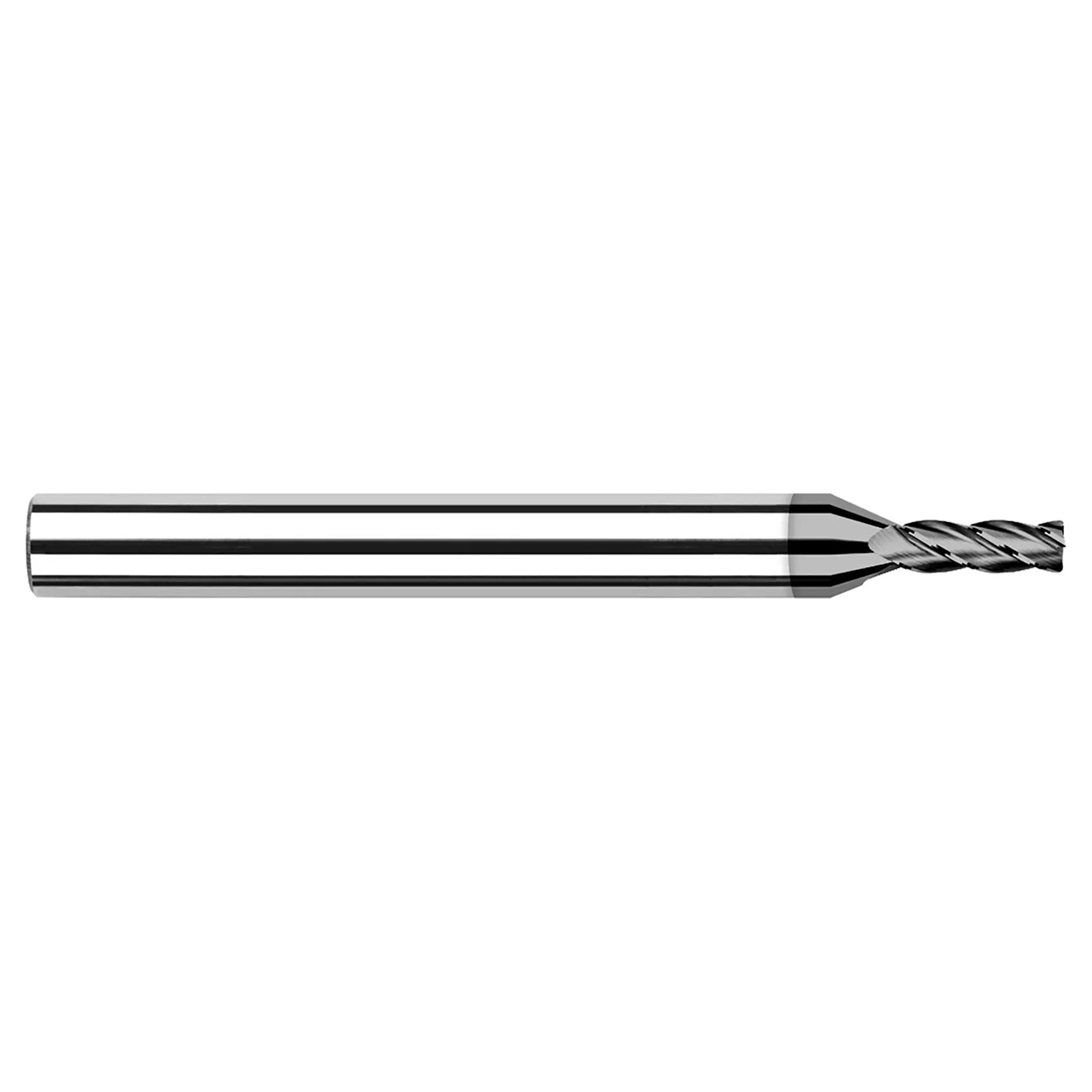 Harvey Tool 746831 | 0.0310" (1/32) Diameter x 0.1250" (1/8) Shank x 0.0470" (3/64) LOC x 1.5000" (1-1/2) OAL x 0.0050" Radius 4 Flutes CVD Diamond Coated Corner Radius End Mill