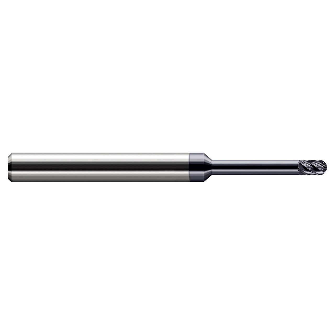 Harvey Tool 786278-C6 | 0.0780" (5/64) Diameter x 0.2500" (1/4) Shank x 0.1170" LOC x 2.5000" (2-1/2) OAL 6 Flutes AlTiN Nano 2 FL Coated Carbide Hardened Steel Ball End Mill