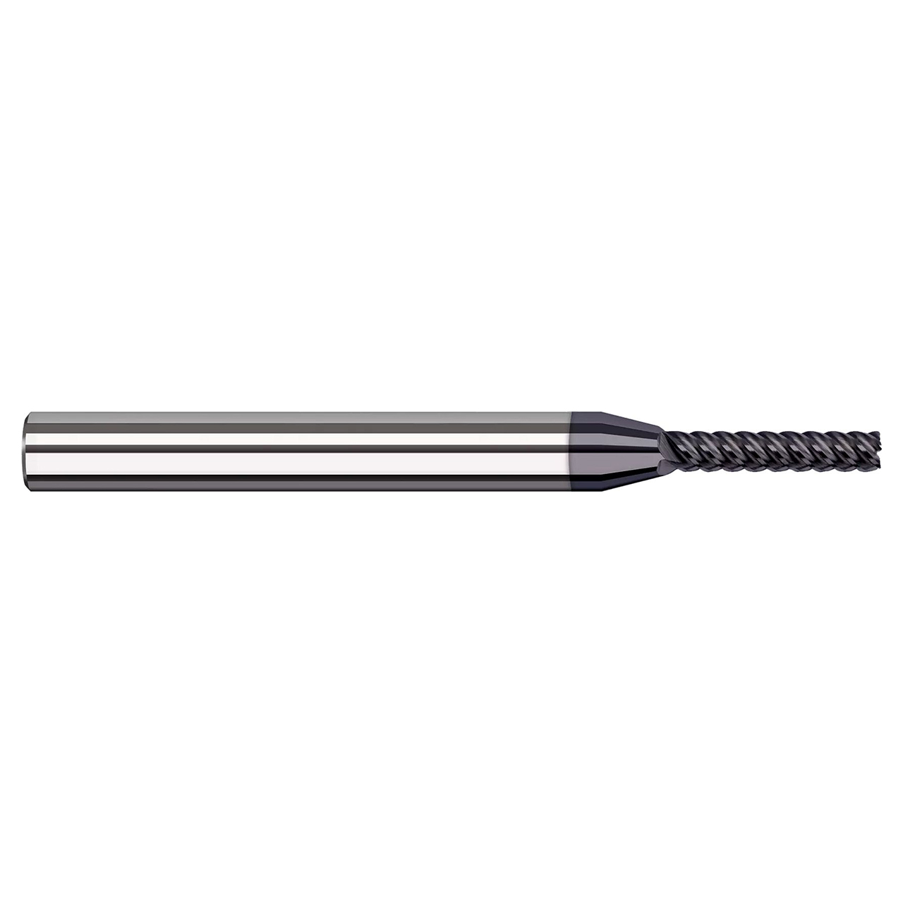 Harvey Tool 882631-C6 | 0.0310" (1/32) Diameter x 0.1250" (1/8) Shank x 0.0930" (3/32) LOC x 1.5000" (1-1/2) OAL x 0.0100" Radius 6 Flutes AlTiN Nano Coated Carbide High Temp Alloys Corner Radius End Mill