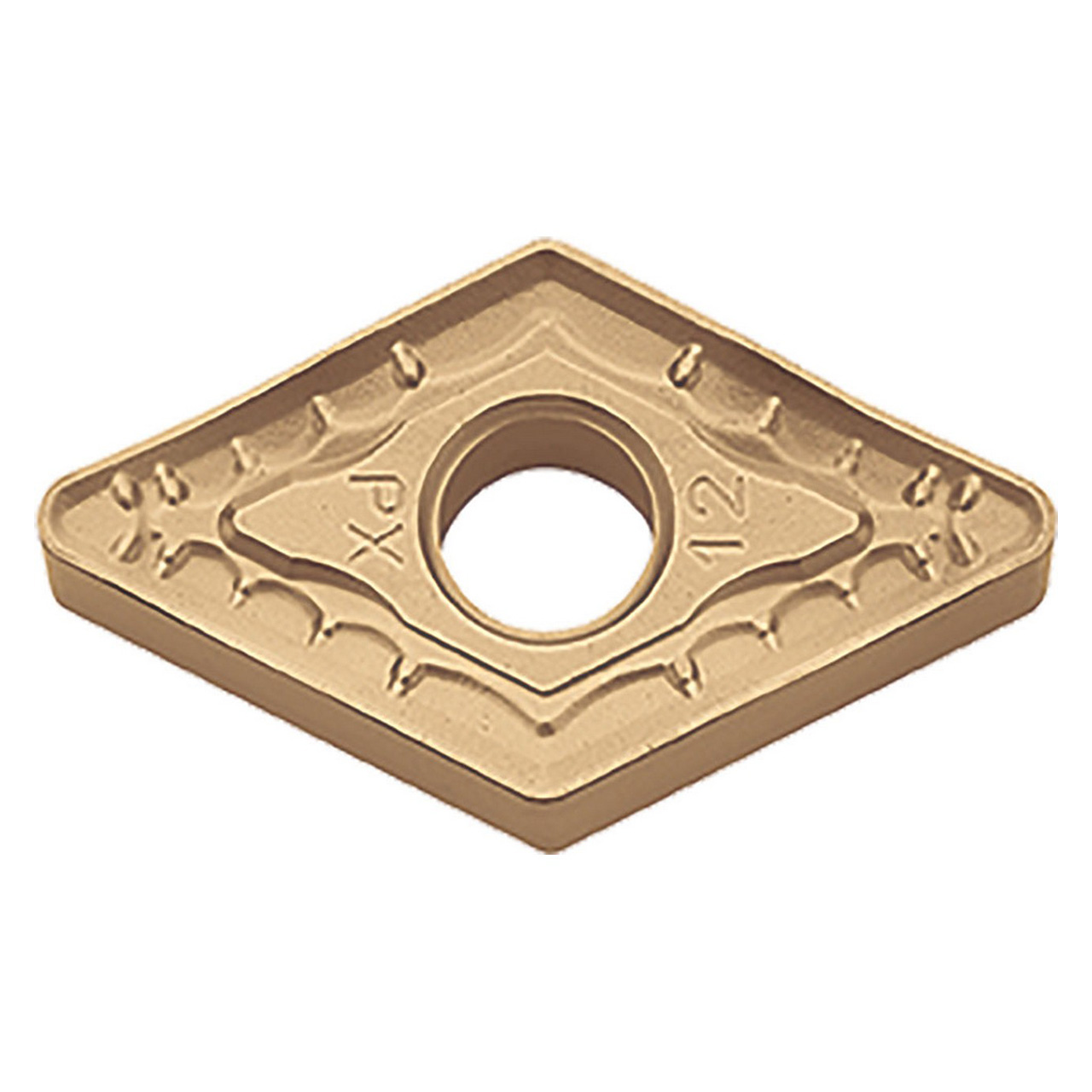 Kyocera Precision Tools TAC02640 | DNMM442PXCA525 1/2" Inscribed Circle x 1/4" Thickness x 1/32" Radius x 55 Degree Included Angle 2 Flute CVD Coated Carbide ISOI Indexable Turning Insert