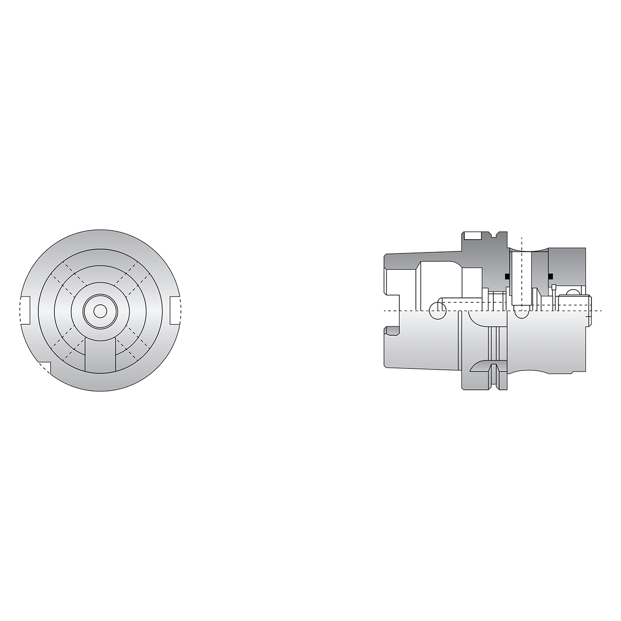 Allied Machine and Engineering HSKA.100.80L.80 | 3.15" Gage Length x 80mm Shank HSK 100 Modular Reamer Body