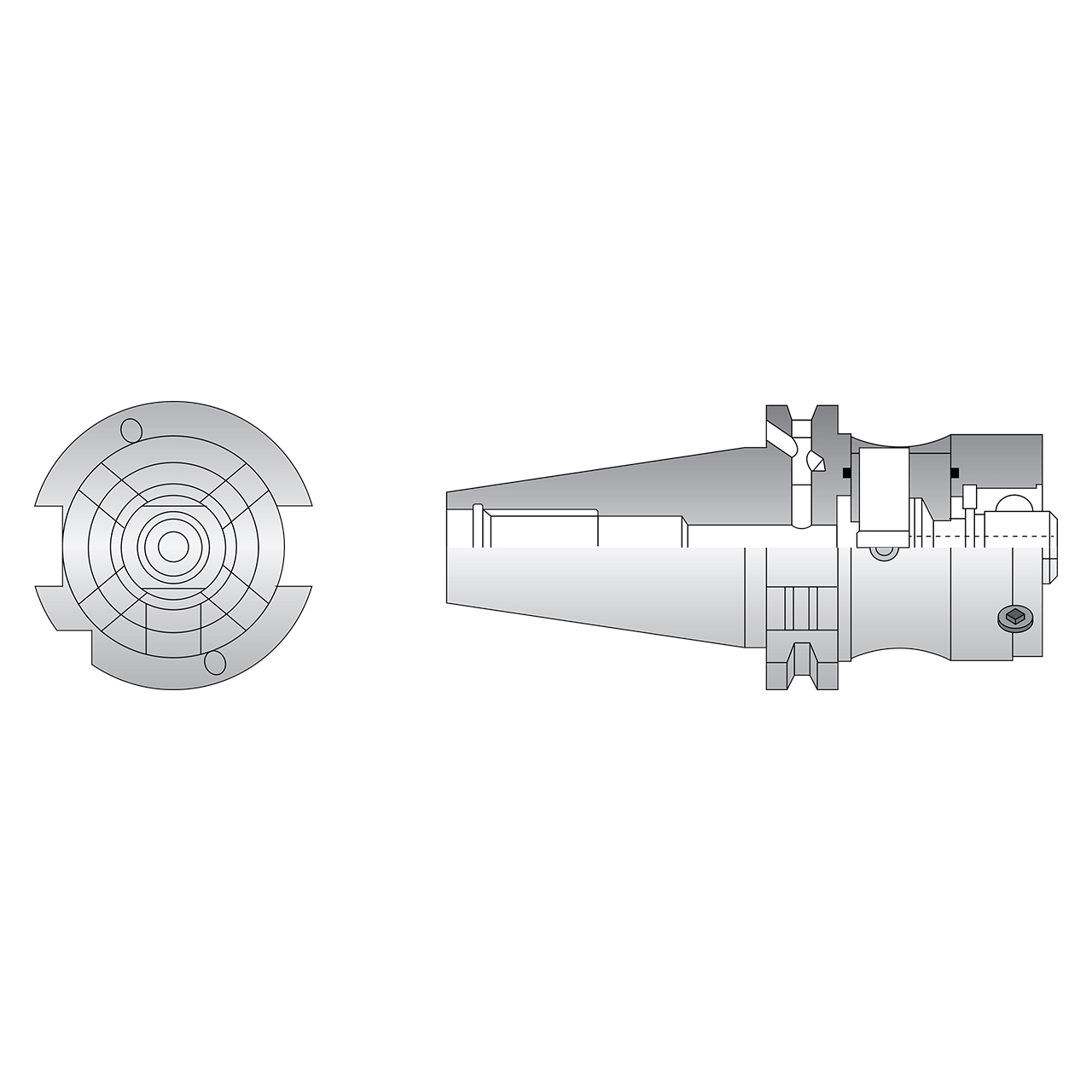 Allied Machine and Engineering 02B.45.50L.70 | 2.756" Gage Length x 50mm Shank CAT 45 Modular Reamer Body