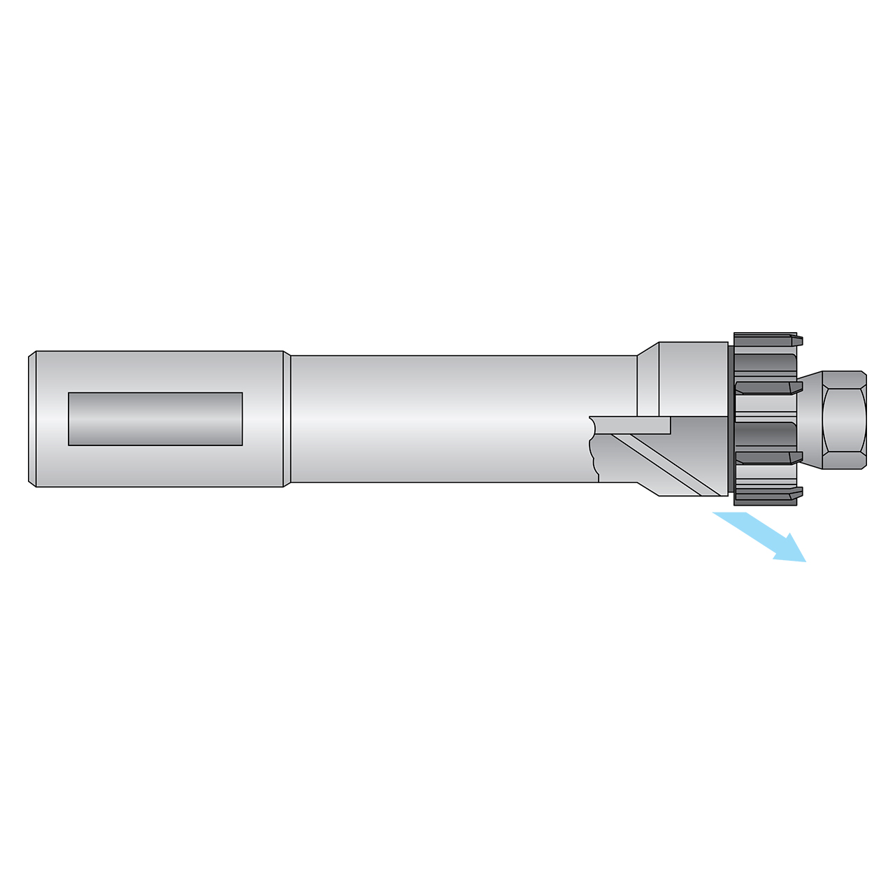 Allied Machine and Engineering 94550-MC-080 | 2.583" Diameter x 1.250" Shank x 4.134" LOC 94550 Series Short Modular Reamer Body