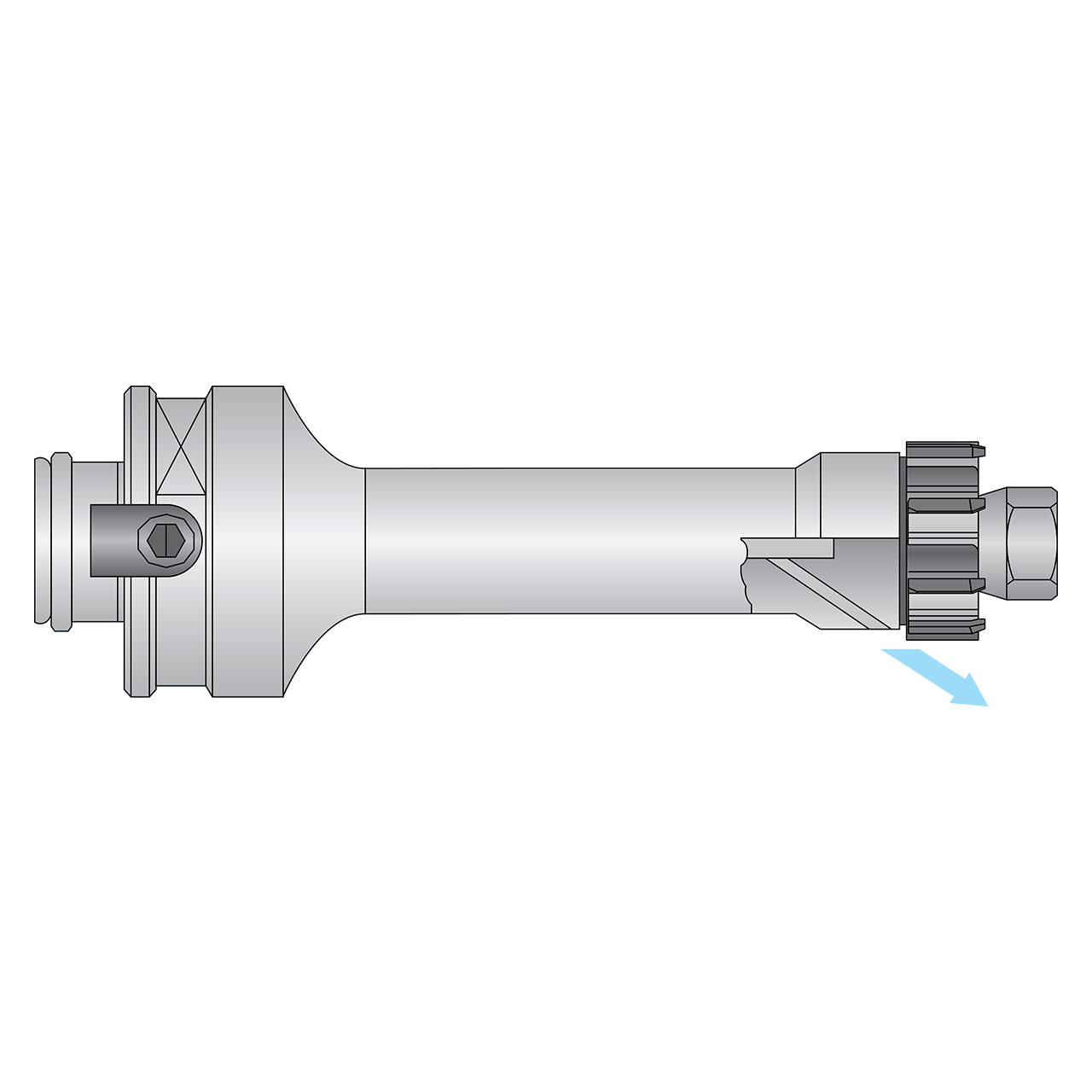Allied Machine and Engineering 4350-MC-100 | 3.567" Diameter x 4.134" LOC 4350 Series Short Modular Reamer Body