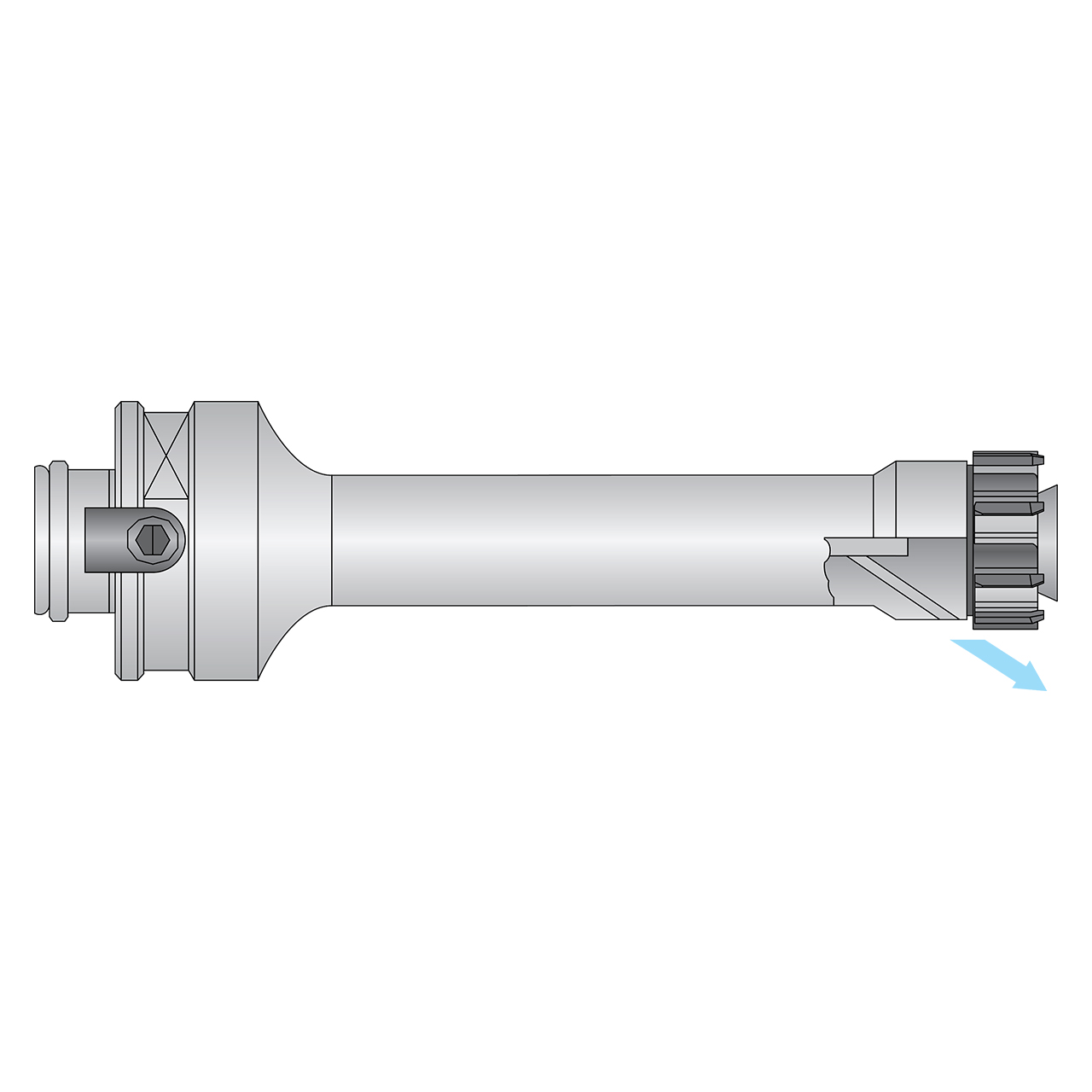 Allied Machine and Engineering 4305-MC-035 | 1.283" Diameter x 6.024" LOC 4305 Series Long Modular Reamer Body