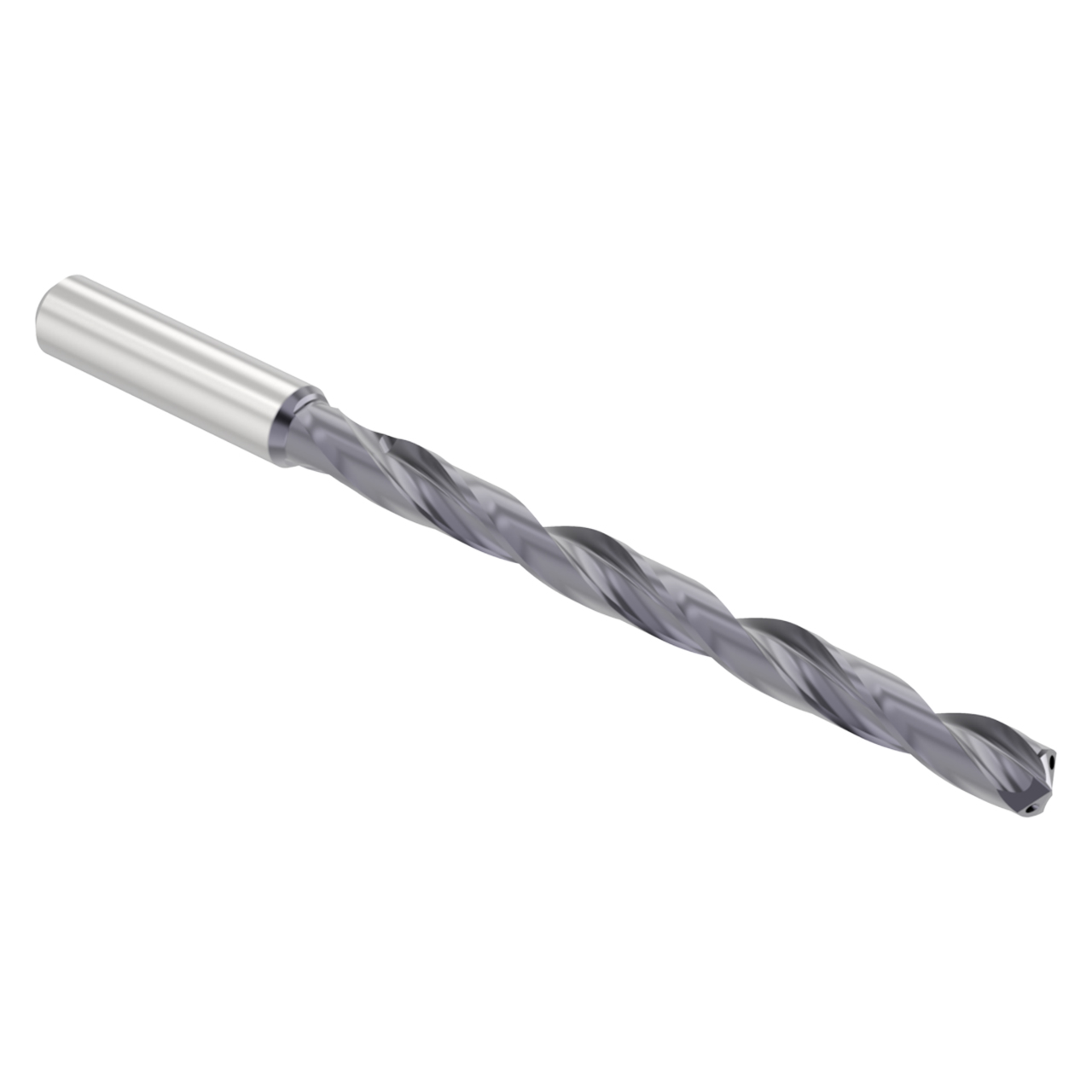 Allied Machine and Engineering 390M09600A21M | 9.60mm Diameter x 10.00mm Shank x 145.80mm OAL Multi-Layer TiAlN Coated Taper Length Drill Bit