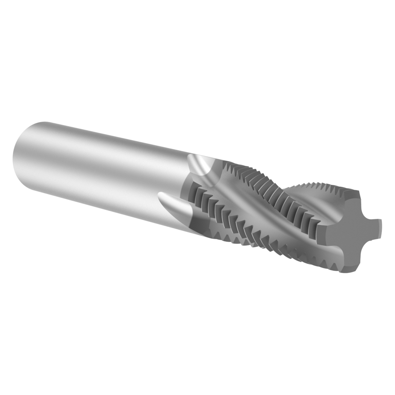 Allied Machine and Engineering TMUK0875-14 | AccuThread 856 7/8"-14 UN x 0.490" Diameter x 0.500" Shank x 1.250" LOC x 3.500" OAL 4 Flute AM210 Coated Carbide Helical Flute Thread Mill
