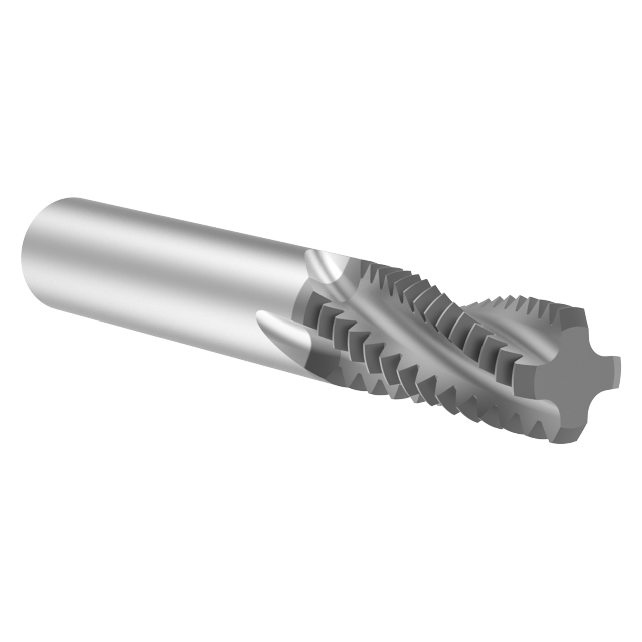 Allied Machine and Engineering TMUK0750-10 | AccuThread 856 3/4"-10 UN x 0.495" Diameter x 0.500" Shank x 1.250" LOC x 3.500" OAL 4 Flute AM210 Coated Carbide Helical Flute Thread Mill