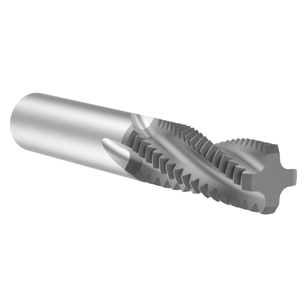 Allied Machine and Engineering TMUK0875-9XLM | 7/8-9 UN x 15.75mm Diameter x 16.00mm Shank x 45.20mm LOC x 100.00mm OAL 4 Flute AM210 Coated Carbide Helical Flute Thread Mill