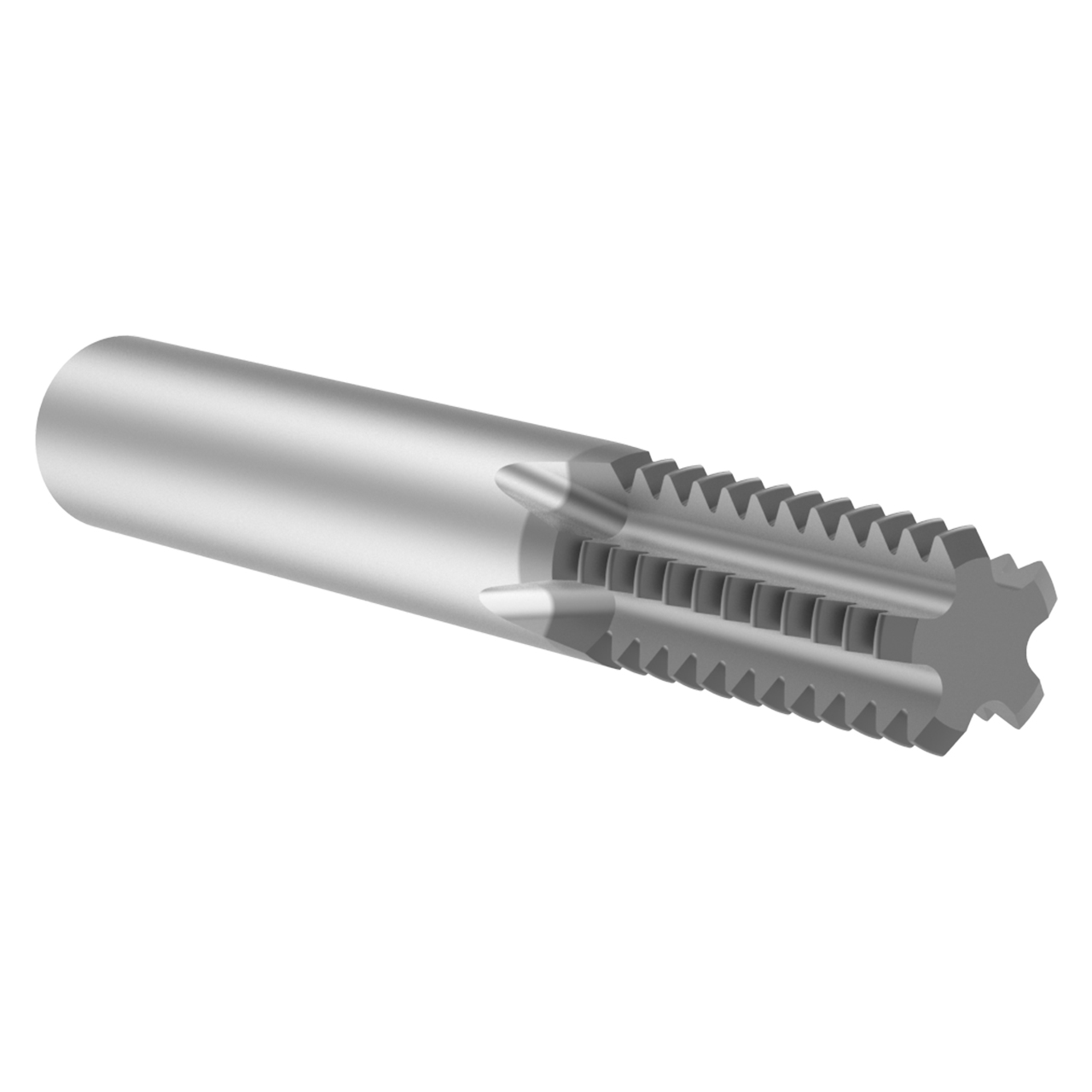 Allied Machine and Engineering TMBK0750-10M | AccuThread 856 3/4"-10 BSW x 11.90mm Diameter x 12.00mm Shank x 27.94mm LOC x 84.00mm OAL 5 Flute AM210 Coated Carbide Helical Flute Thread Mill