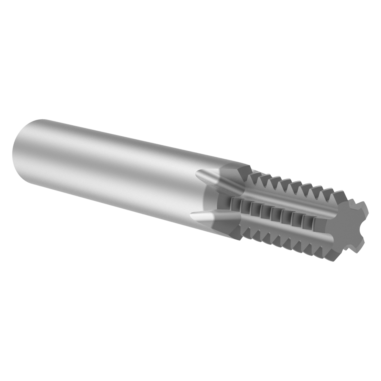 Allied Machine and Engineering TMBK0500-12M | 1/2-12 BSW x 9.00mm Diameter x 10.00mm Shank x 19.10mm LOC x 73.00mm OAL 5 Flute AM210 Coated Carbide Helical Flute Thread Mill