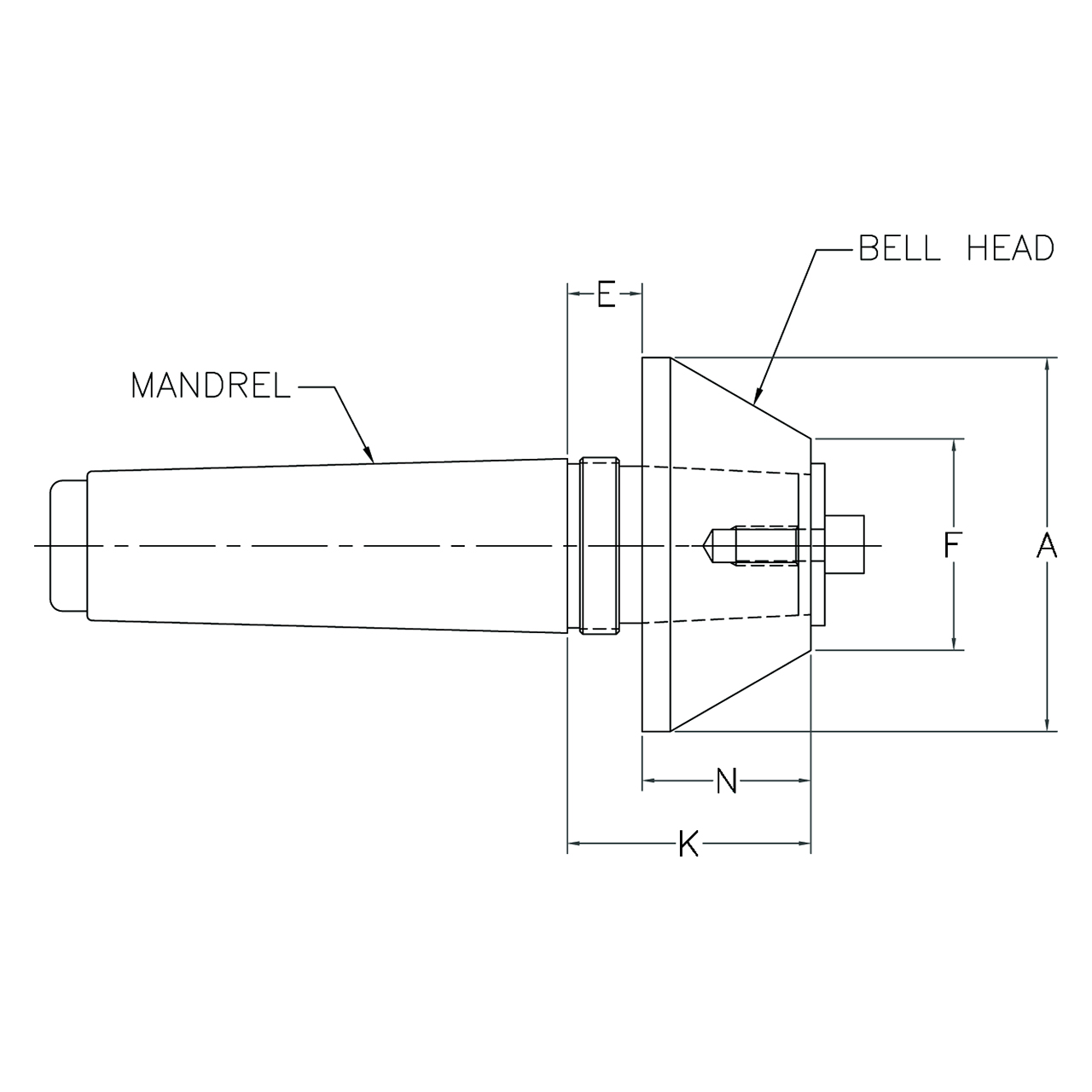 Riten 01115 | 5 Morse Taper M45 x 1.5 Thread 0.750" Head ± 0.0001 Accuracy 1 Series Dead Center