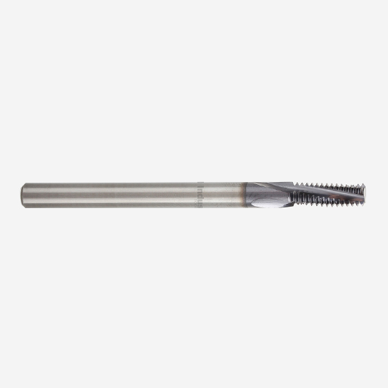 YG1 TE400 | UN 1/4" - 20 Size x 0.500" Thread Length x 3/16" Shank x 2-1/2" OAL x 15 Degree Helix Angle 3 Flute TiAN Coated Carbide TE Helical Flute Thread Mill