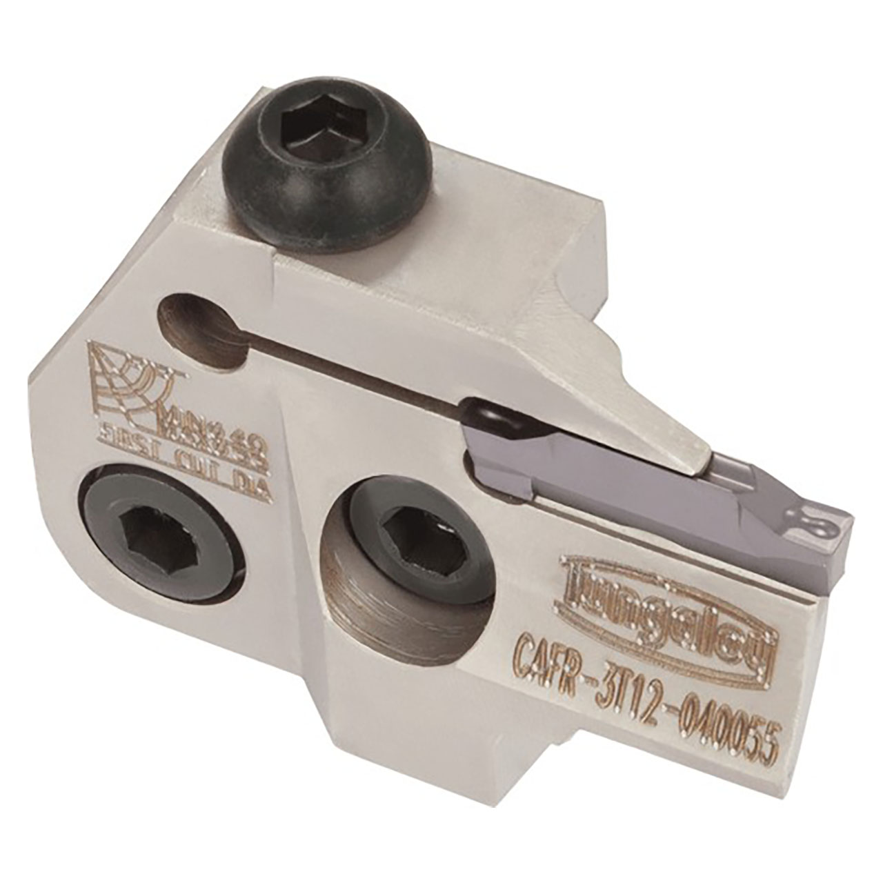 Tungaloy 6860422 | CAFR-5T20-080120 80.01mm Minimum Bore Diameter x 5.00mm Cutting Width x 49.00mm OAL Steel Right Hand Indexable Grooving Blade