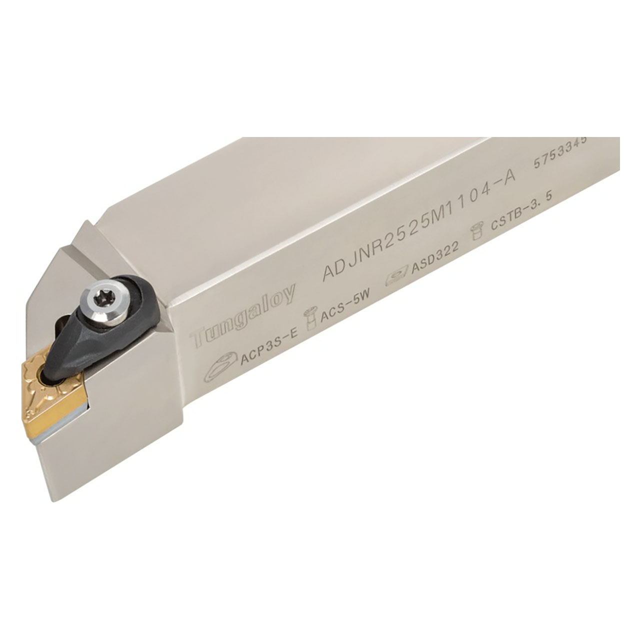 Tungaloy 6708739 | ADJNL1233-A 4-1/2" Functional Length x 1-1/4" Head Length x 4-1/2" OAL x 3/4" Shank Height Indexable Profiling Toolholder