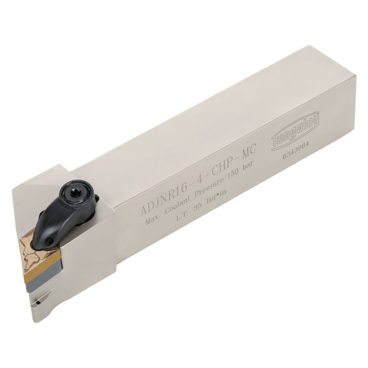 Tungaloy 3314761 | ADJNL2525X-15-CHP-MC 125.00mm Functional Length x 40.00mm Head Length x 125.00mm OAL x 25.00mm Shank Height Indexable Profiling Toolholder
