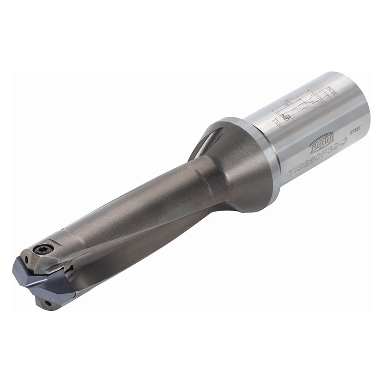 Tungaloy 6168034 | TISU1142F1250-3 1.177" Diameter x 8.106" OAL Steel Replaceable-Tip Drills