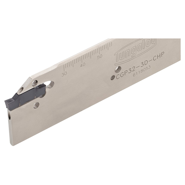 Tungaloy 3305679 | CGP32-4D-CHP 1.260" Shank Height x 0.126" Shank Width x 5.906" OAL Steel Neutral Indexable Cut-Off Blade