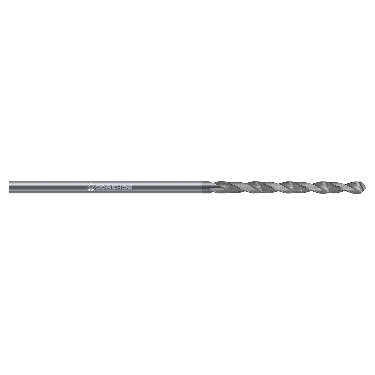 CoreHog C48046 | 0.1610" Drill Diameter x 0.1610" Shank x 1.5000" (1-1/2) Flute Length 2 Flute Uncoated Solid Carbide Jobber Length Drill Bit