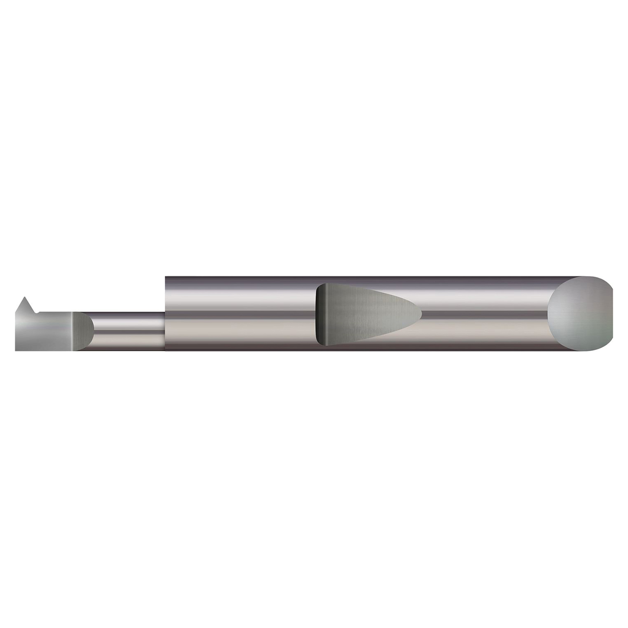 Micro 100 QITL-2001000X | 13-56 Thread 0.2220" Minimum Bore Diameter x 1.000" (1) Maximum Bore Depth x 0.0450" Projection x 0.002" Radius AlTiN Coated Left Hand Quick Change Threading Tool