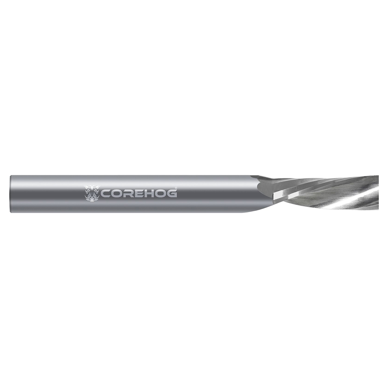 CoreHog C96764 | 0.1250" (1/8) Cutter Diameter x 0.2500" (1/4) Shank x 0.5000" (1/2) LOC 1 Flute Uncoated Solid Carbide Square End Mill