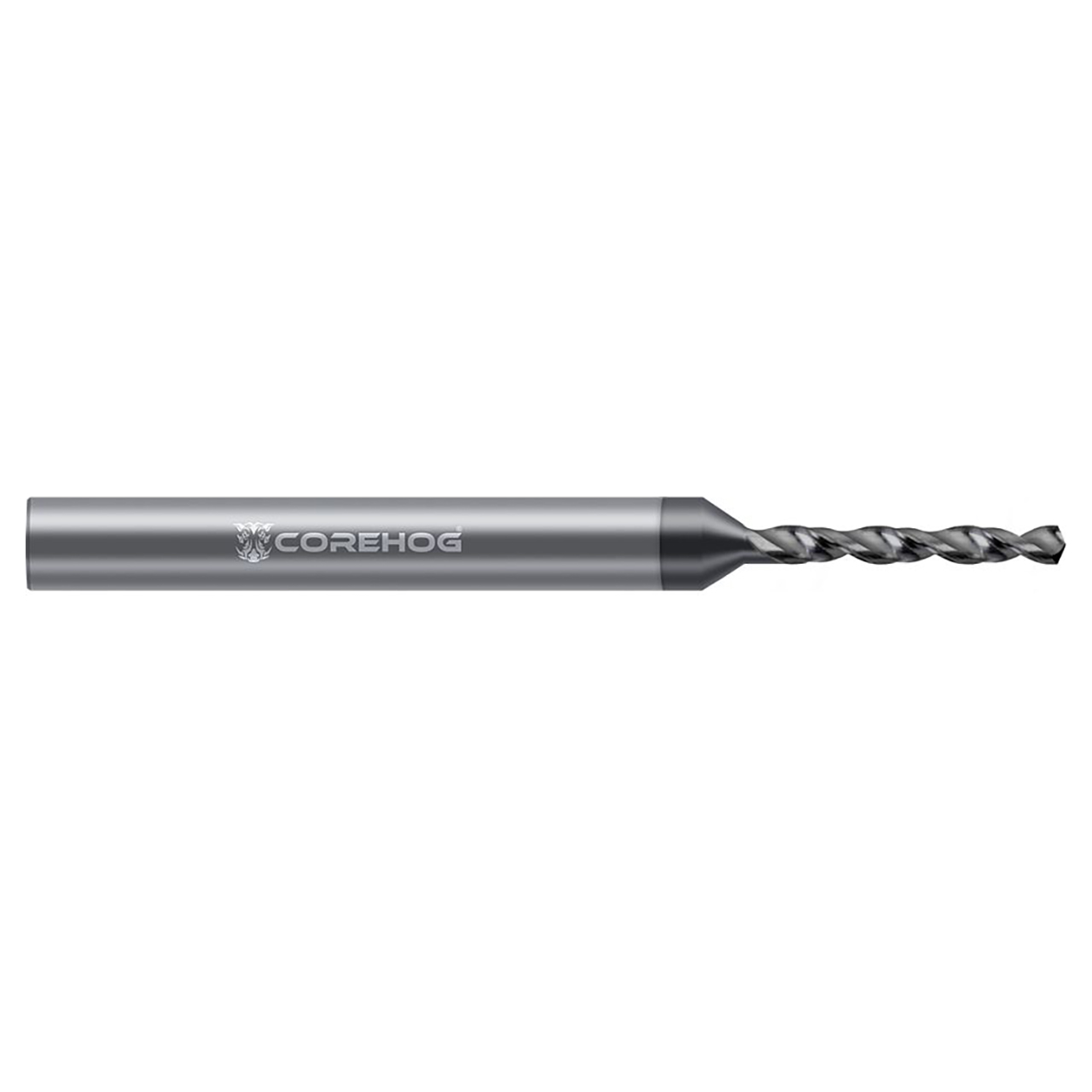 CoreHog C02137 | 0.0550" Drill Diameter x 0.1250" (1/8) Shank x 0.4130" Flute Length 2 Flute Uncoated Solid Carbide Miniature Micro Drill Bit