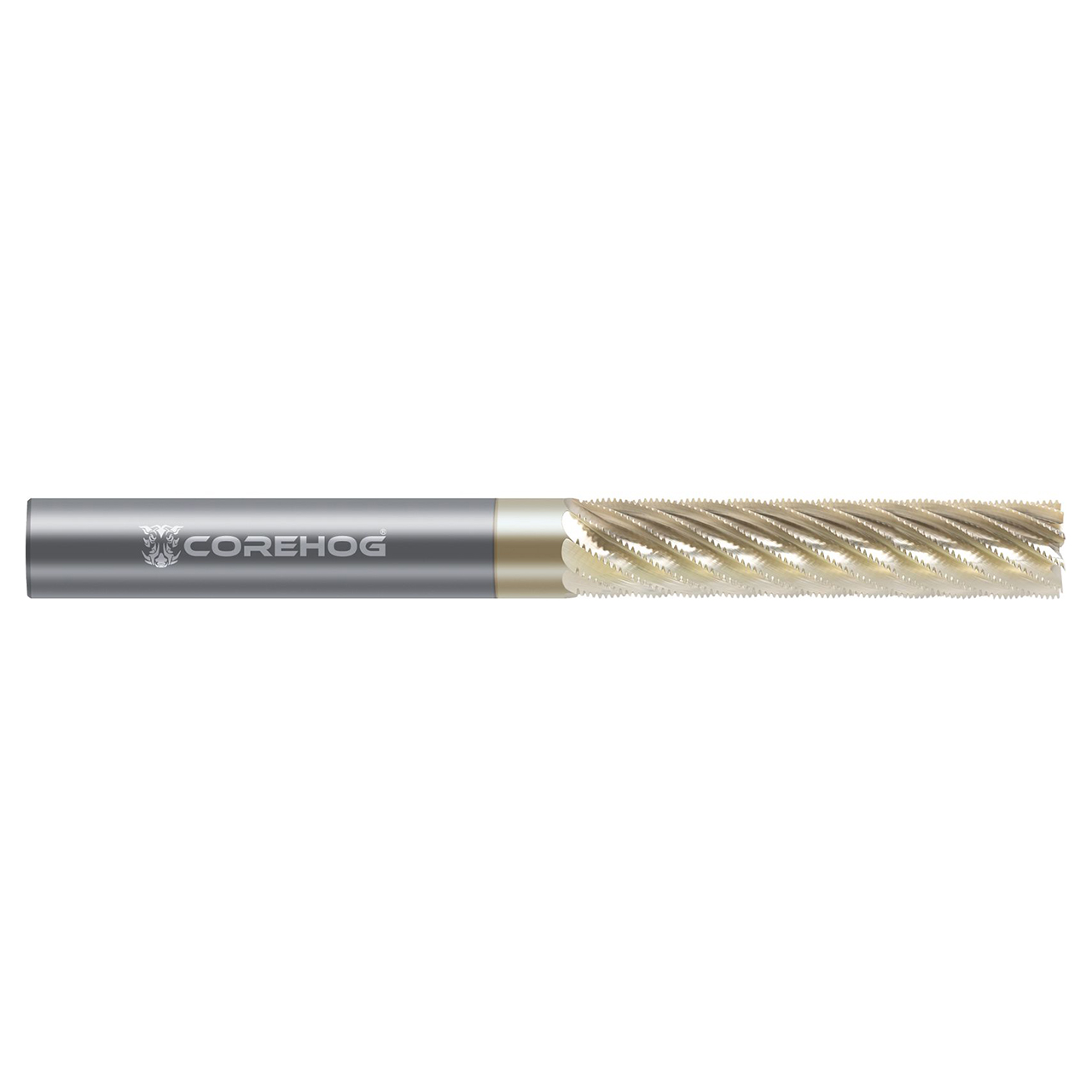 CoreHog C42950 | 0.6299" Cutter Diameter x 0.6299" Shank x 1.9999" LOC 10 Flute ZrN Coated Solid Carbide Square End Mill