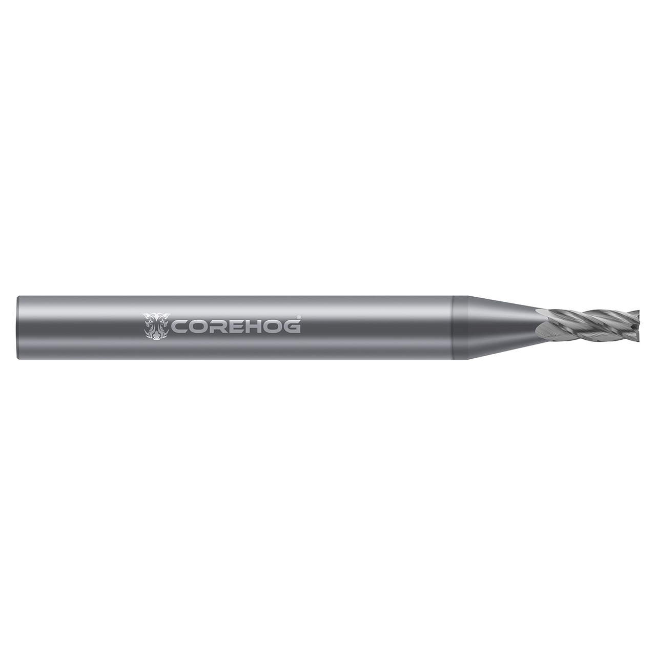 CoreHog C76058 | 0.0780" (5/64) Cutter Diameter x 0.1250" (1/8) Shank x 0.4060" (13/32) LOC 4 Flute Chemical Vapor Deposition Diamond Coated Solid Carbide Miniature Square End Mill