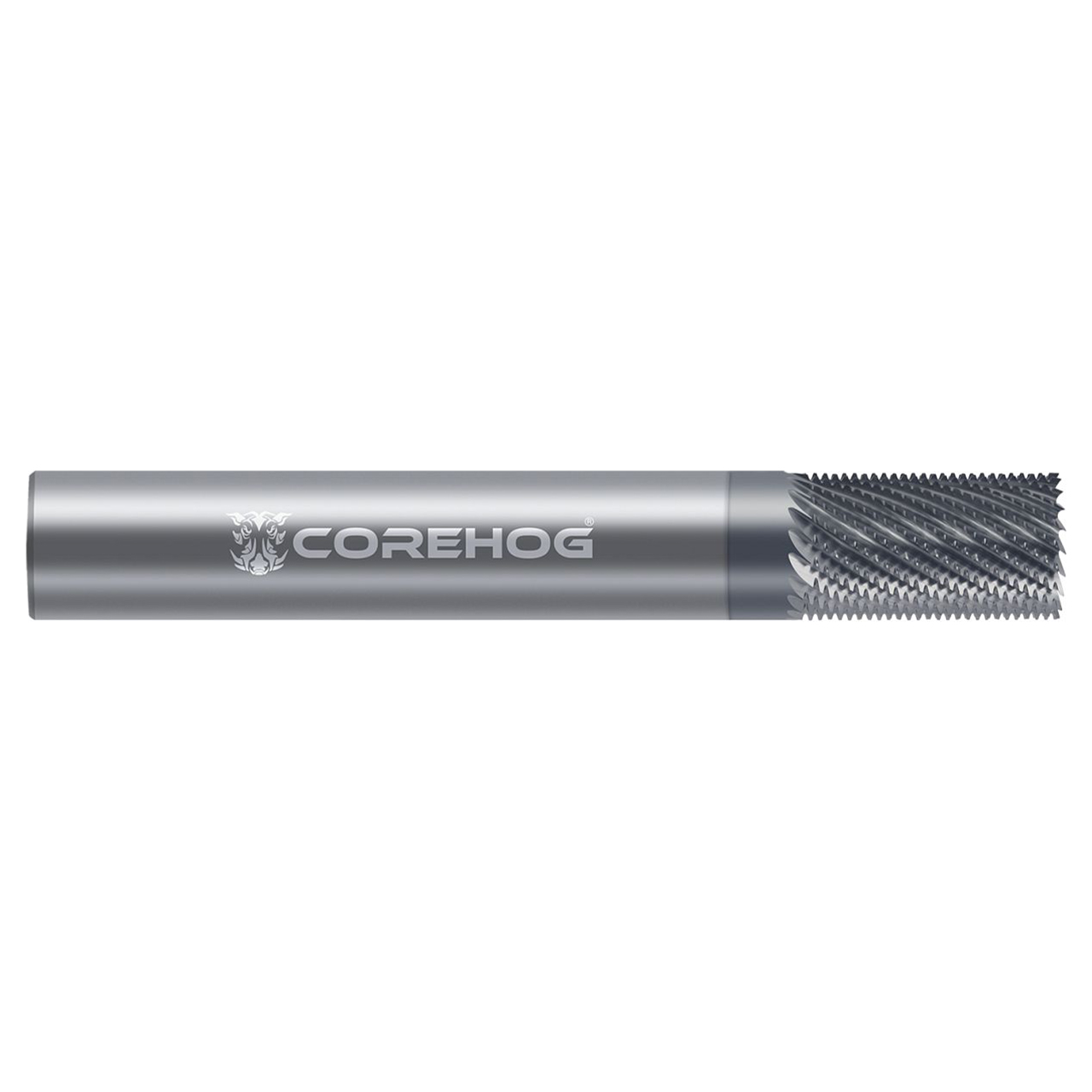 CoreHog C23037 | 0.6690" Cutter Diameter x 0.3750" (3/8) Shank x 1.0000" (1) LOC 25 Flute TiCN Coated High Speed Steel Square End Mill