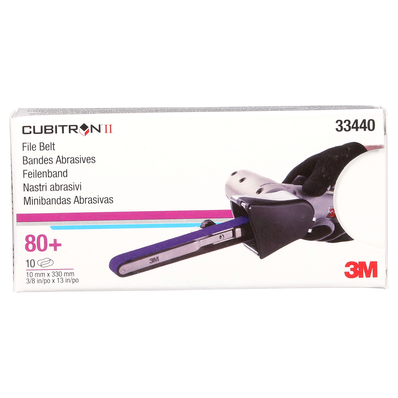 3M 7100033195 | 786F x 80+ Grit x 13.000" OAL Precision Shaped Ceramic File Belt