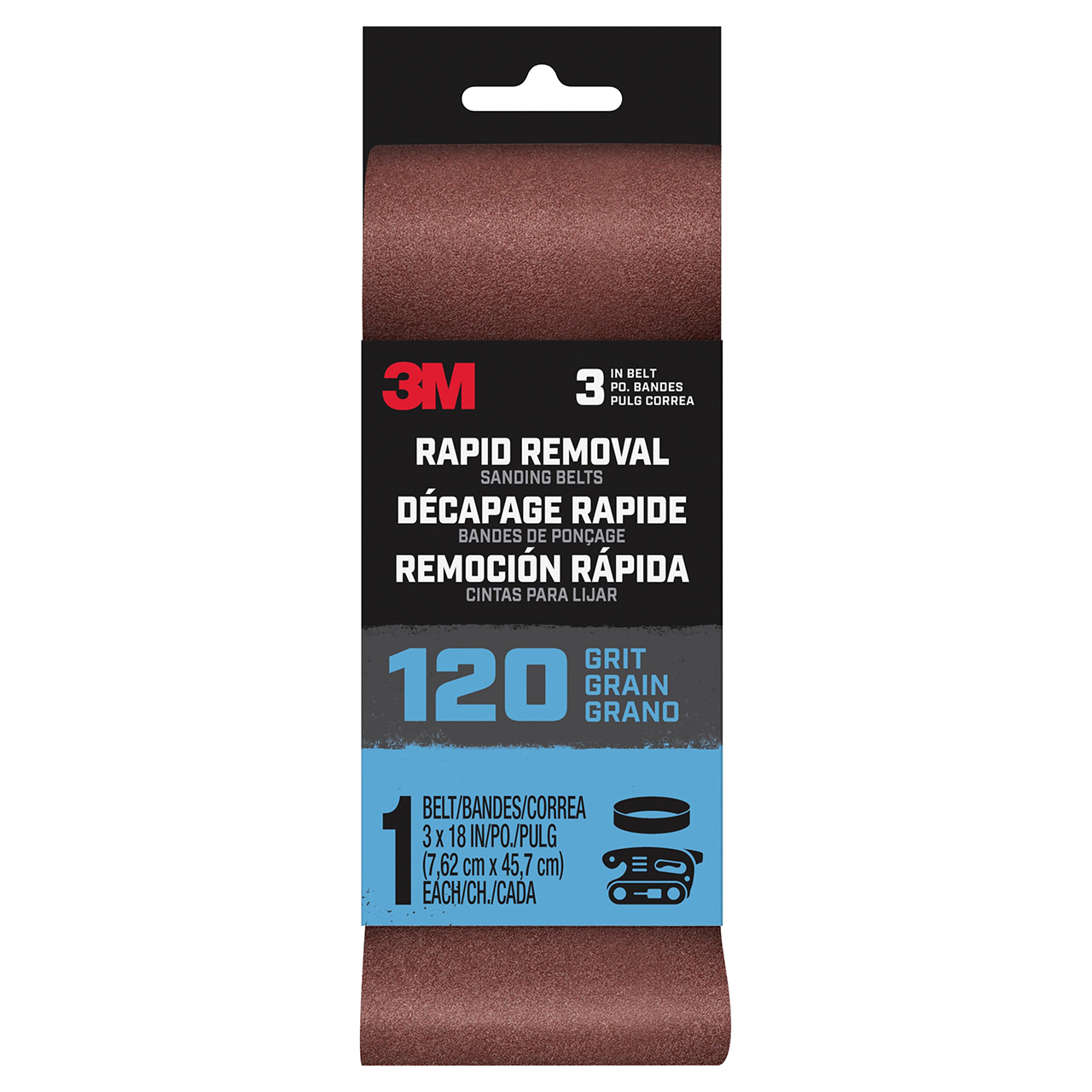 3M 7100188471 | 120 Grit x 18.000" OAL Ceramic Aluminum Oxide Power Sanding Belt