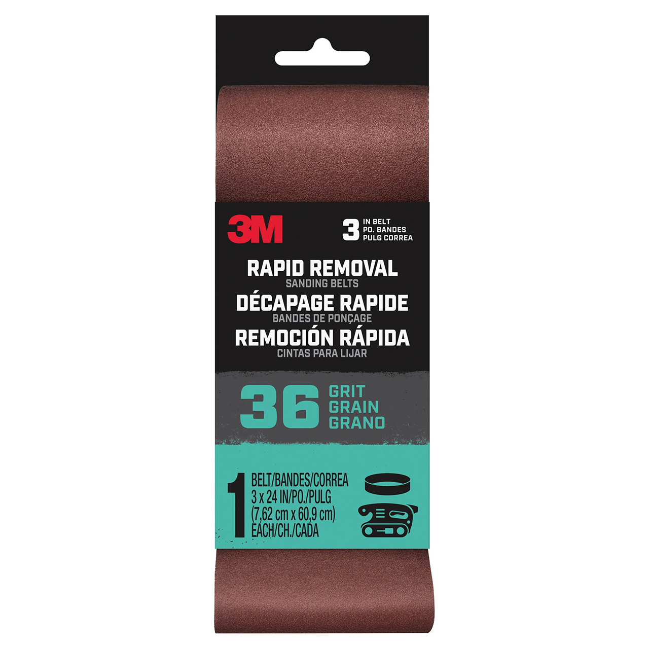 3M 7100188475 | 36 Grit x 24.000" OAL Ceramic Aluminum Oxide Power Sanding Belt