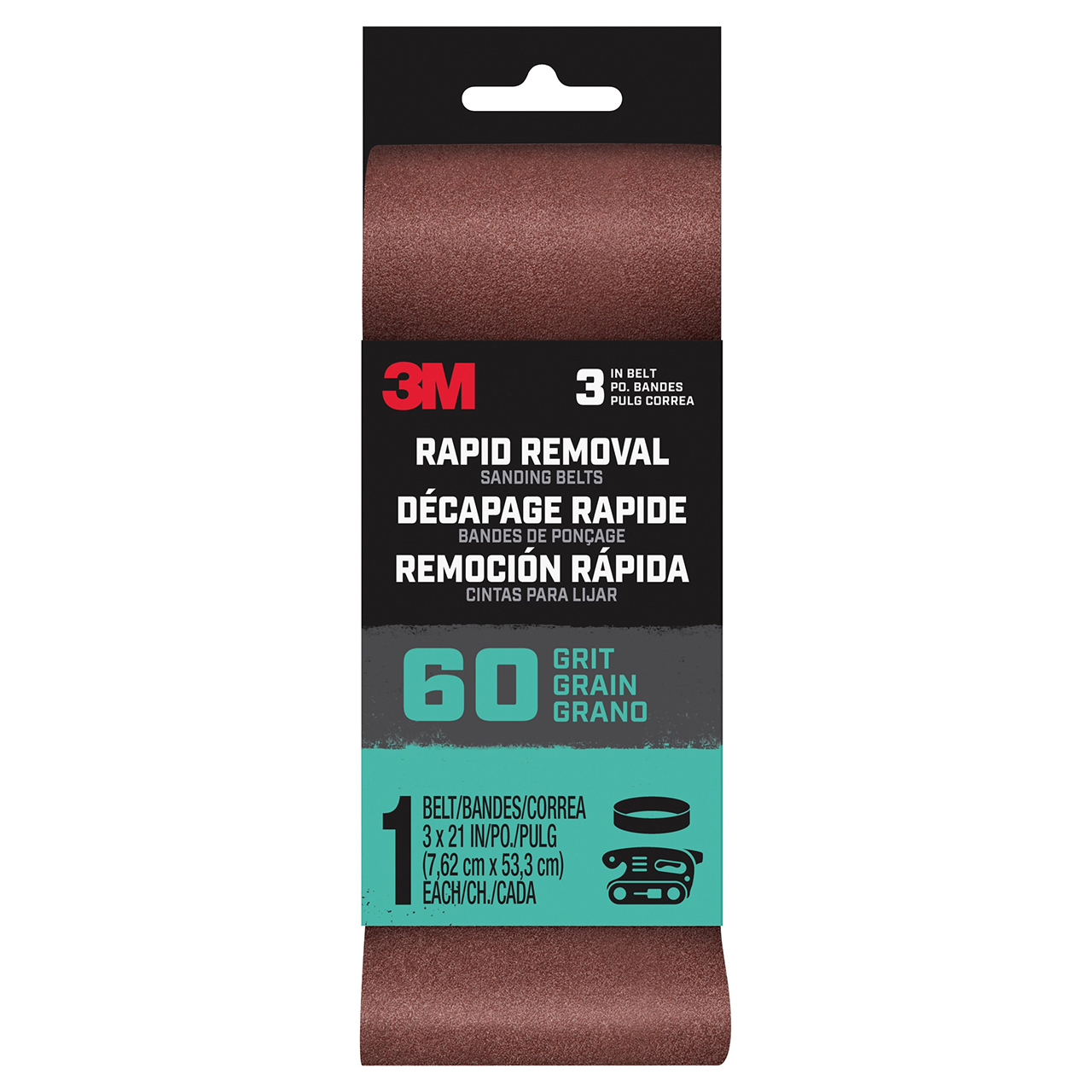 3M 7100188493 | 60 Grit x 21.000" OAL Ceramic Aluminum Oxide Power Sanding Belt