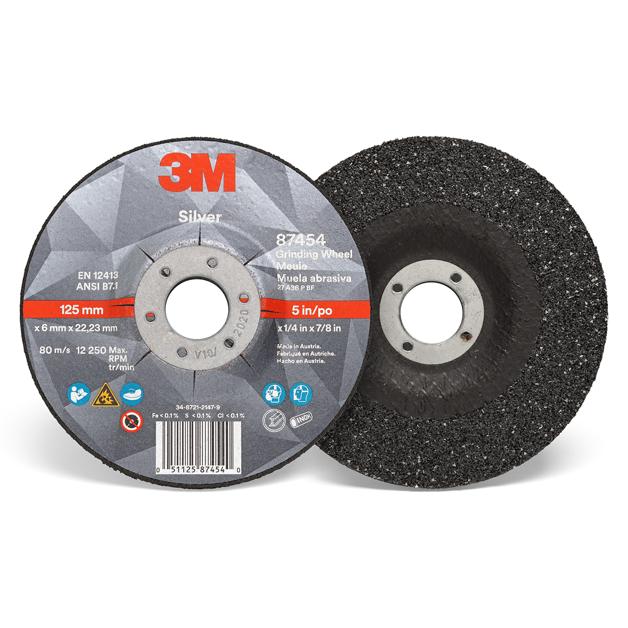 3M 7100141078 | 5.000" Diameter x 0.250" Thickness Depressed Center Wheel