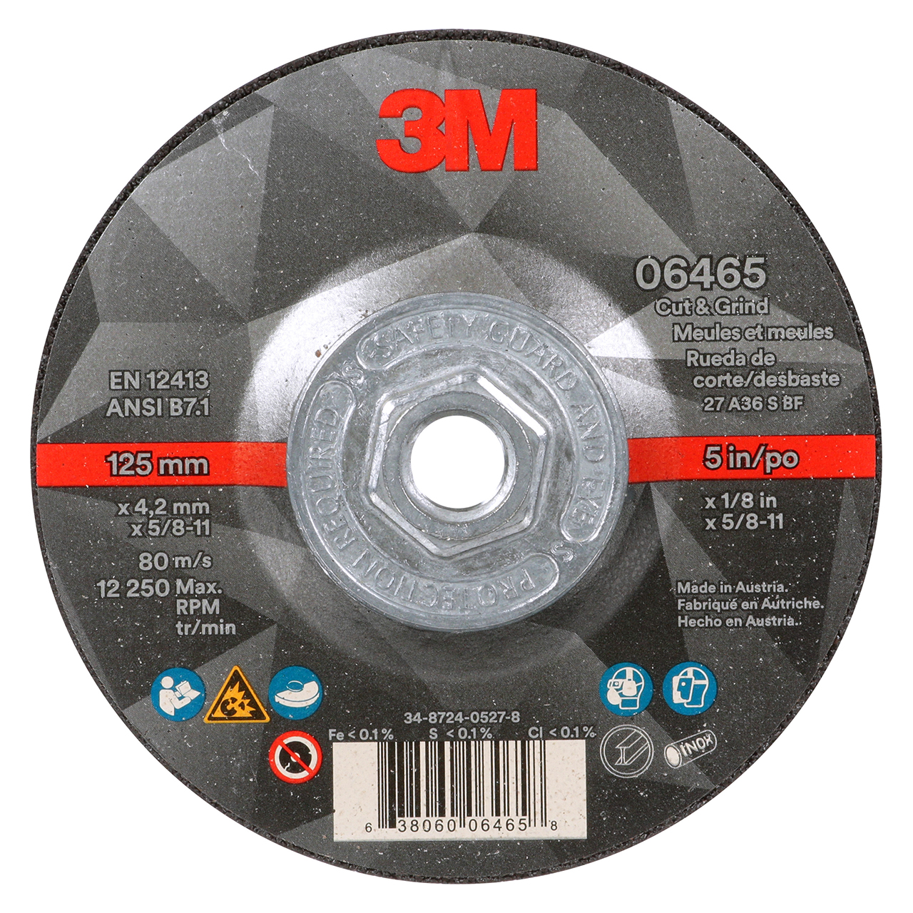 3M 7100245015 | 5.000" Diameter x 0.125" Thickness Cutoff Wheel