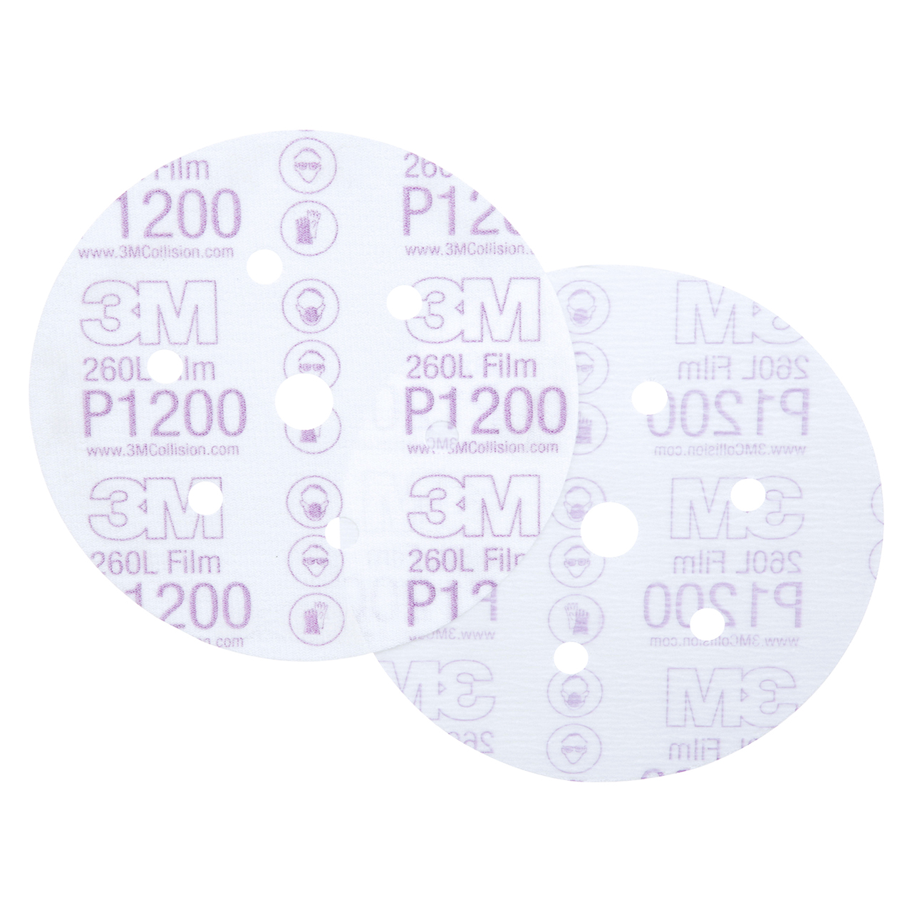 3M 7000028242 | 01068 Hookit 6" Diameter 260L P1200 Grit Aluminum Oxide Film Abrasive Disc