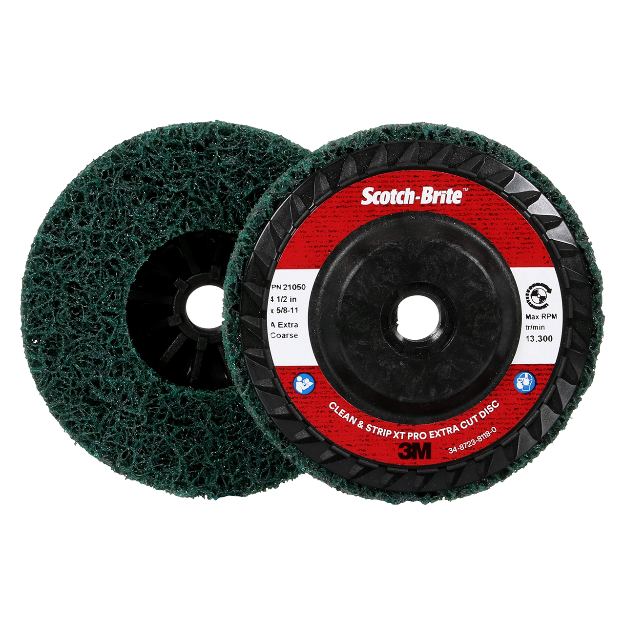 3M 7100176126 | Scotch-Brite 4-1/2" Diameter XC-DC Extra Coarse Aluminum Oxide Clean and Strip XT Pro Extra Cut Disc