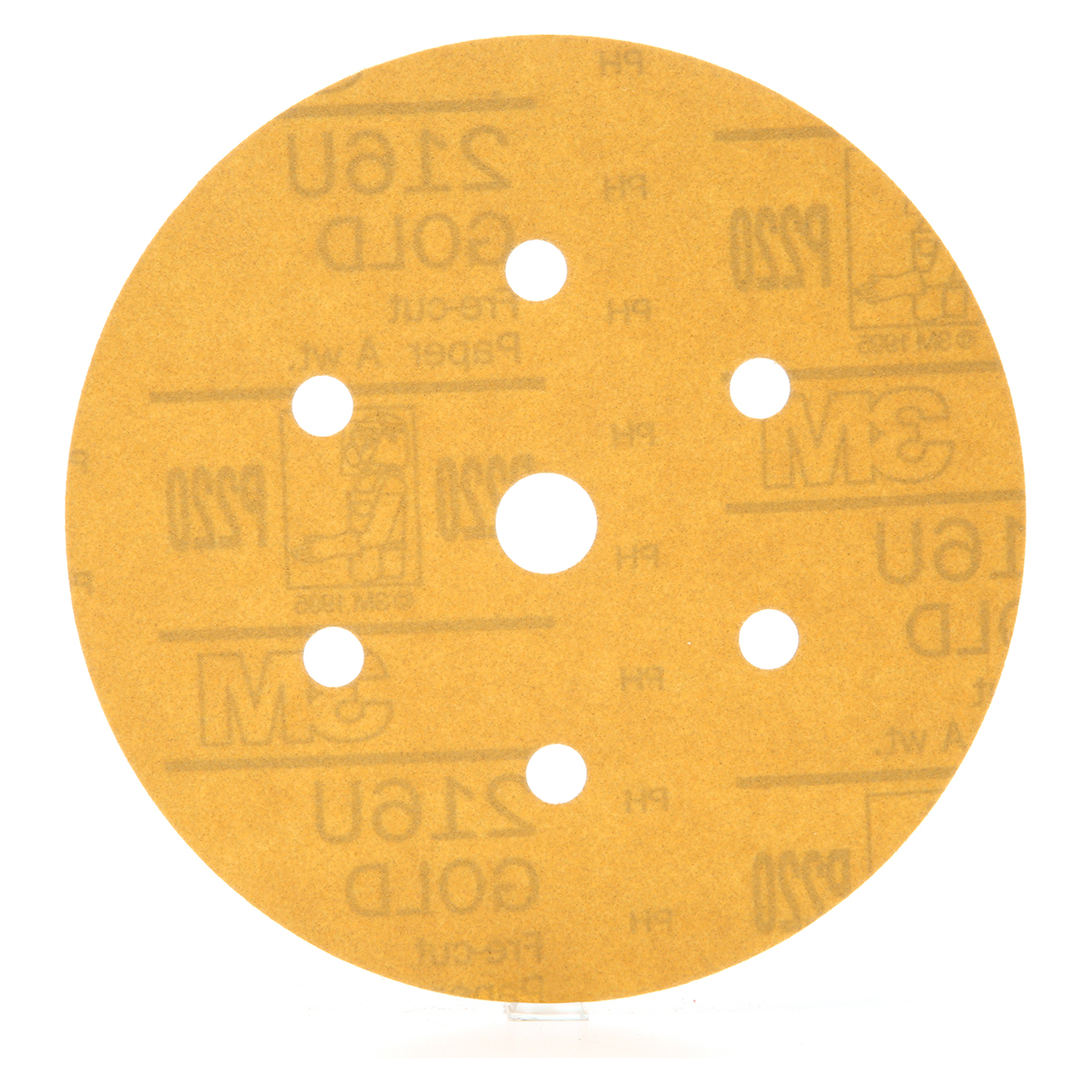 3M 7000119698 | 01078 Hookit 6" Diameter 216U A Weight Coarse P220 Grit Aluminum Oxide Gold Disc