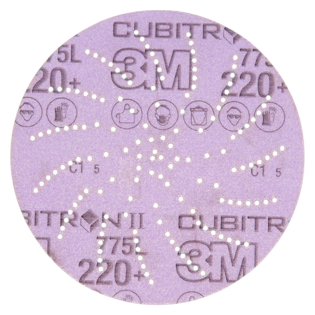 3M 7100064270 | Xtract Cubitron II 5" Diameter 775L 220+ Grit Precision Shaped Ceramic Film Disc