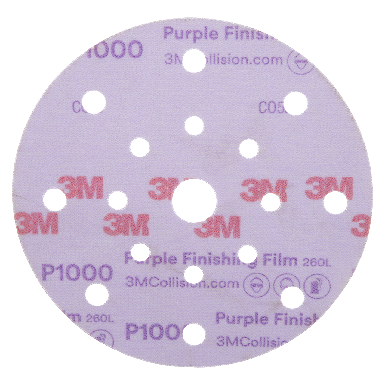 3M 7100122800 | 34782 Hookit 6" Diameter 260L P1000 Grit Aluminum Oxide Film Abrasive Disc