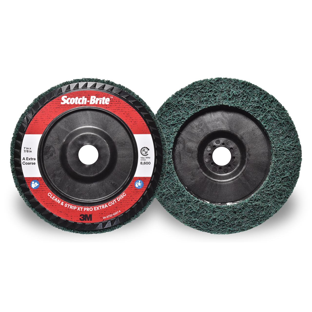 3M 7100175508 | Scotch-Brite 7" OAD XC-DC x 7/8" Hole Diameter Extra Coarse Aluminum Oxide Clean and Strip XT Pro Extra Cut Disc
