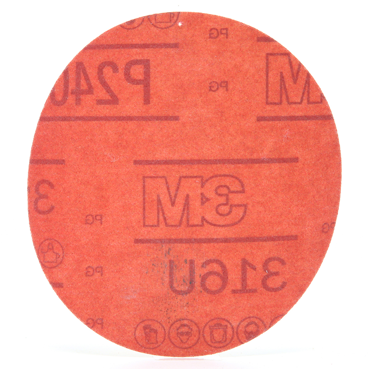 3M 7000119856 | 01296 Hookit 5" Diameter 316U A Weight Medium P240 Grit Aluminum Oxide Red Abrasive Disc