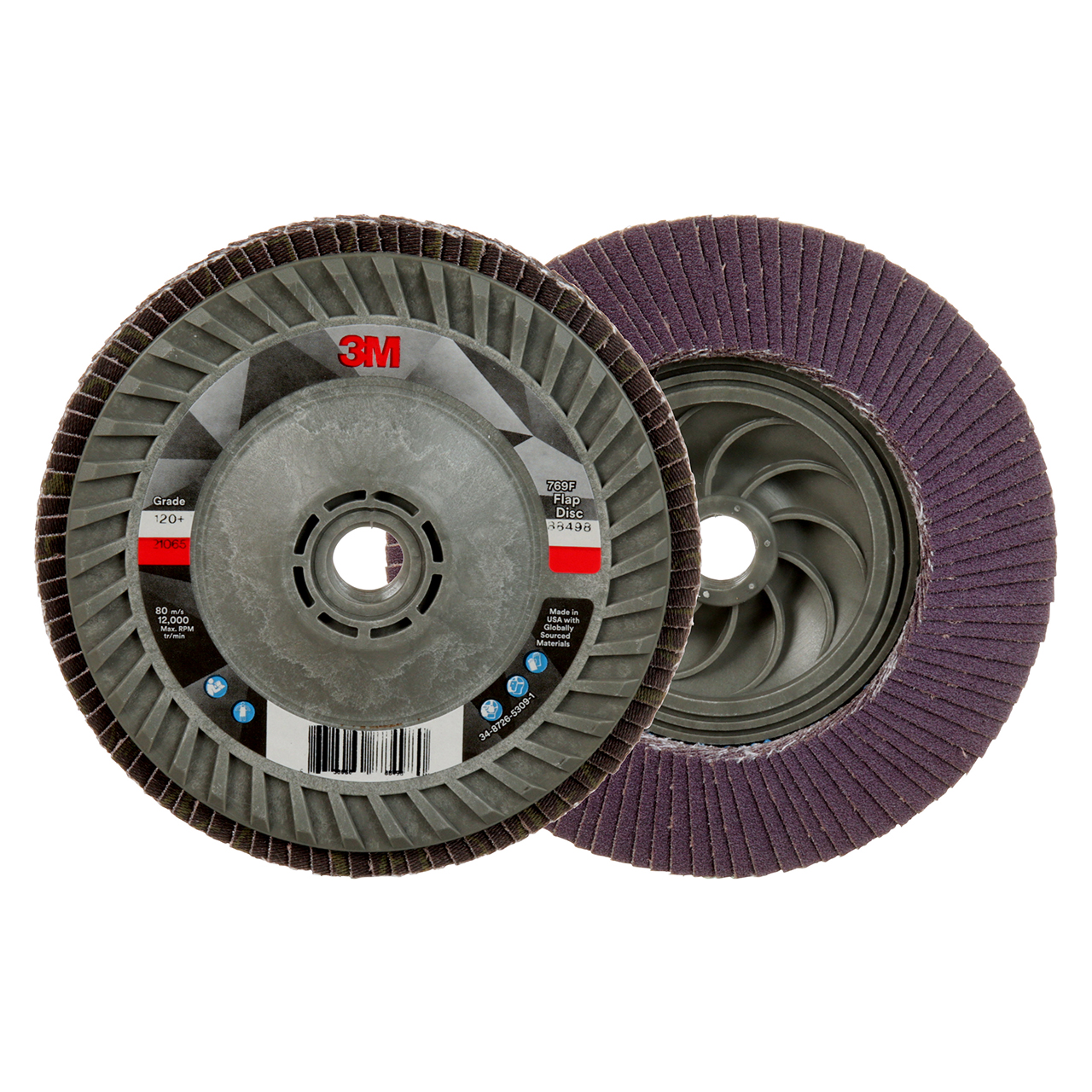 3M 7100243778 | 5" Diameter 769F 120+ Grit Precision Shaped Ceramic Flap Disc