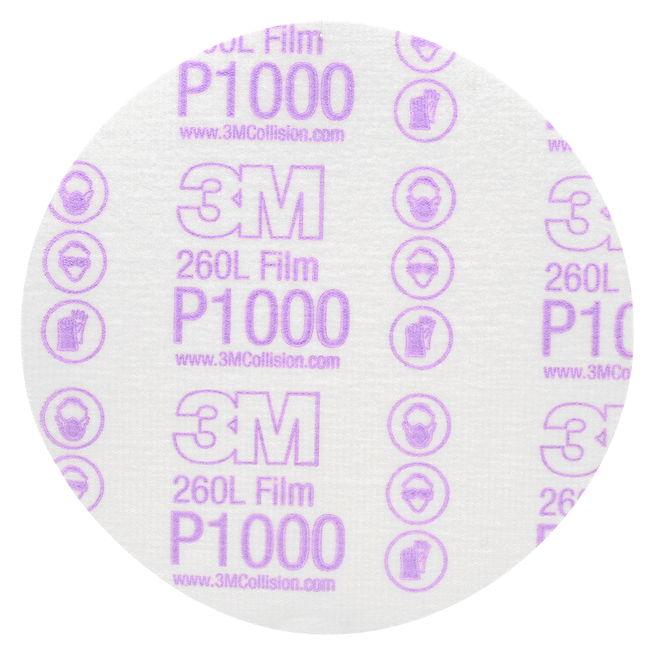 3M 7000000568 | 00969 Hookit 6" Diameter 260L P1000 Grit Aluminum Oxide Film Abrasive Disc