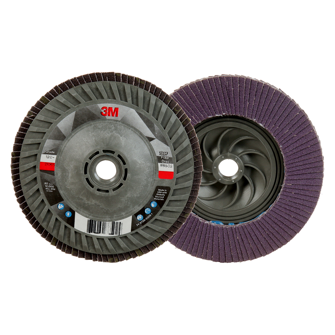 3M 7100243781 | 5" Diameter 769F 120+ Grit Precision Shaped Ceramic Flap Disc