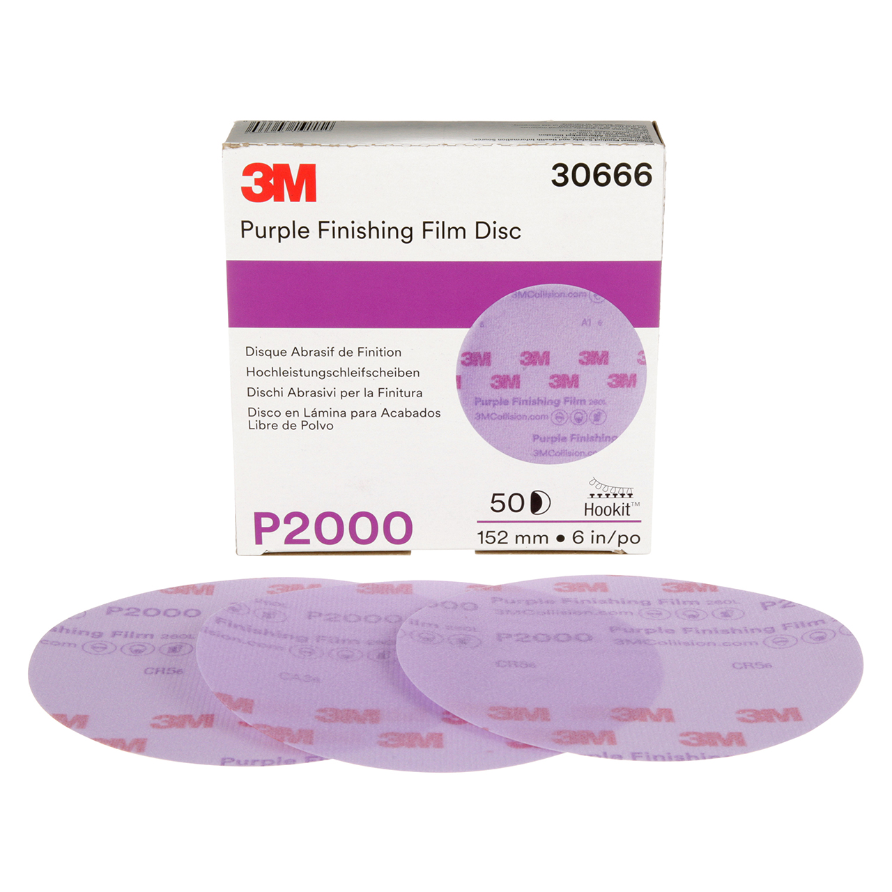 3M 7100122798 | 30666 Hookit 6" Diameter 260L P2000 Grit Aluminum Oxide Film Abrasive Disc
