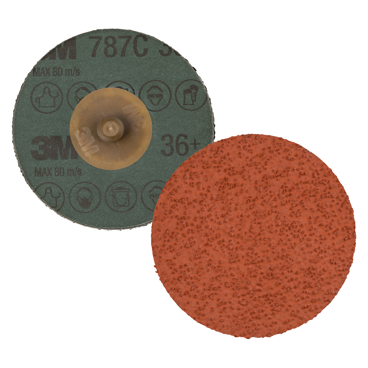 3M 7100100981 | Roloc 3" Diameter 787C 36+ Grit Precision Shaped Ceramic Fibre Disc